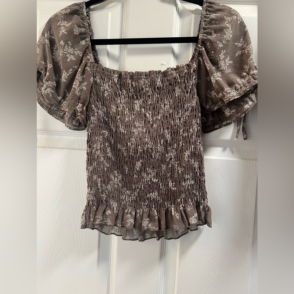 Brown & Cream Blouse
